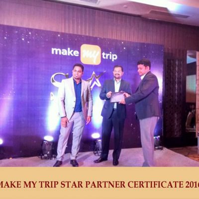 Make My Trip Star Partner Certificate 2016